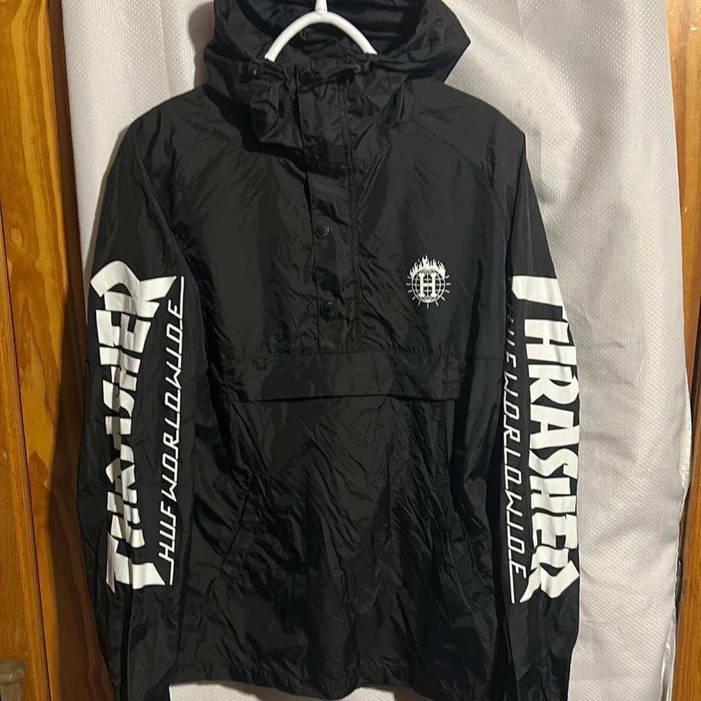 Thrasher x Huf Packable Light Jacket Unisex Medium Lightweight Skateboarding